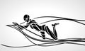 Swimmer Breaststroke vector black silhouette Royalty Free Stock Photo