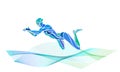 Swimmer Breaststroke vector color silhouette