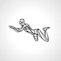 Swimmer Breaststroke vector outline silhouette Royalty Free Stock Photo