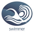 Swimmer circle concept Royalty Free Stock Photo