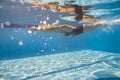 Swimmer in crawl style underwater Royalty Free Stock Photo