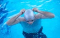 Swimmer excercise on indoor swimming poo Royalty Free Stock Photo