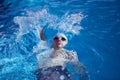 Swimmer excercise on indoor swimming poo Royalty Free Stock Photo