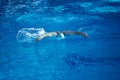 Swimmer excercise on indoor swimming poo Royalty Free Stock Photo