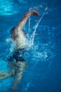 Swimmer excercise on indoor swimming poo Royalty Free Stock Photo