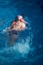 Swimmer excercise on indoor swimming poo Royalty Free Stock Photo