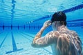 Swimmer Holding Breathe Underwater Royalty Free Stock Photo