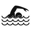 Swimmer icon, simple style Royalty Free Stock Photo