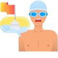 Swimmer logo freestyle swim sport icon vector