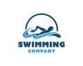 Swimmer logo template. Swimming vector design. Swim illustration Royalty Free Stock Photo