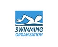 Swimmer logo template. Swimming vector design. Swim illustration Royalty Free Stock Photo