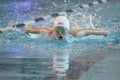 Swimmer participating in the competition Royalty Free Stock Photo