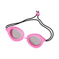 swimmer pool goggles cartoon vector illustration