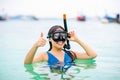 Swimmer with snorkling glasses