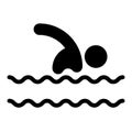 Swimmer solid icon. Swimming sign vector illustration isolated on white. Sport glyph style design, designed for web and