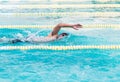 Swimmer swimming front crawl in the pool Royalty Free Stock Photo