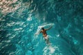 Swimmer in Swimming Pool, Professional Determined Athlete Swimming, Butterfly Technique Training