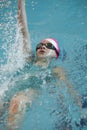Swimmer takes part in the competition Royalty Free Stock Photo