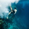 Swimmer underwater Royalty Free Stock Photo