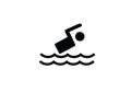 Swimmer in water pictogram black vector swimming sign or symbol