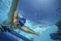 Swimmer Wearing U.S Swimsuit In Pool Royalty Free Stock Photo