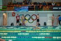 Swimmers practicing in pool during Winter swimming Championship of Ukraine, March 7, 2021, Kharkov, Ukraine