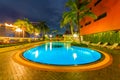 Swimmimg pool beautiful night Royalty Free Stock Photo