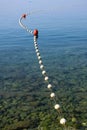 Swimming area borders on the clear sea Royalty Free Stock Photo