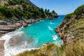 Swimming in the blue sea in Baia di Ieranto, Nerano, Naples