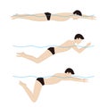 Swimming Breaststroke Style. Vector