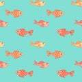 Swimming cartoon goldfish pattern