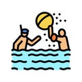 swimming child color icon vector illustration