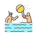 swimming child color icon vector illustration