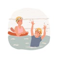 Swimming class isolated cartoon vector illustration. Royalty Free Stock Photo