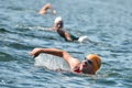 Swimming competition at the aqua duathlon in Gmunden am Traunsee