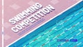 Swimming competition cartoon landing page, banner