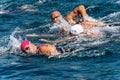 Swimming competition in Mediterranean sea - Tellaro La Spezia Liguria Italy Royalty Free Stock Photo