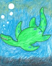 Swimming dinosaur