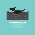 Swimming Dog In The Wave Royalty Free Stock Photo