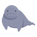 Swimming dugong icon cartoon vector. Sea ocean