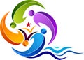 Swimming education logo Royalty Free Stock Photo