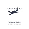 swimming figure icon on white background. Simple element illustration from Sports concept Royalty Free Stock Photo