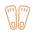 Swimming fins line style icon vector design