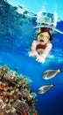 Swimming with the fishes Royalty Free Stock Photo