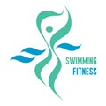 Swimming Fitness - Vector Logo Sign