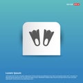 Swimming Flippers Icon - Blue Sticker button