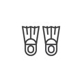 Swimming flippers line icon