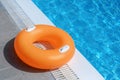 Swimming float ring at the poolside