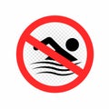 Swimming is forbidden sign symbol