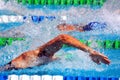 Swimming, freestyle in waterpool Royalty Free Stock Photo